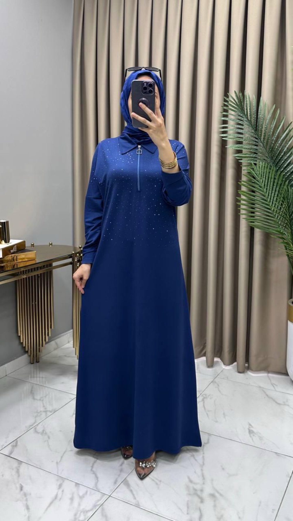 Lale Abiye Elbise İndigo