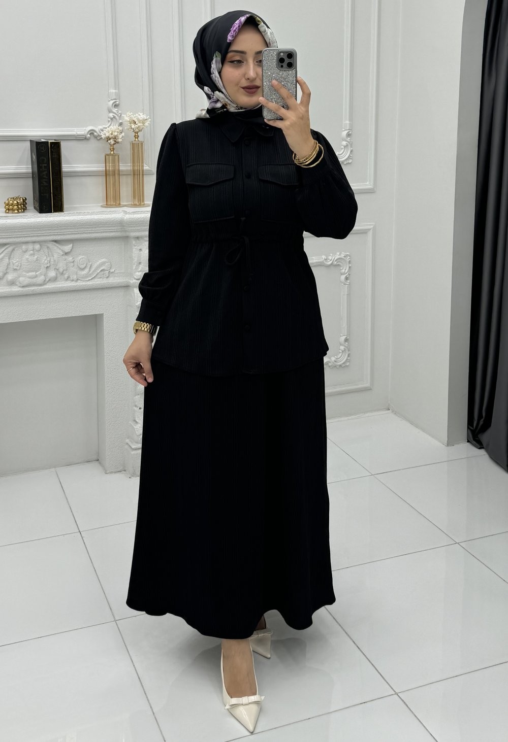 Selmira Etekli Takım Siyah