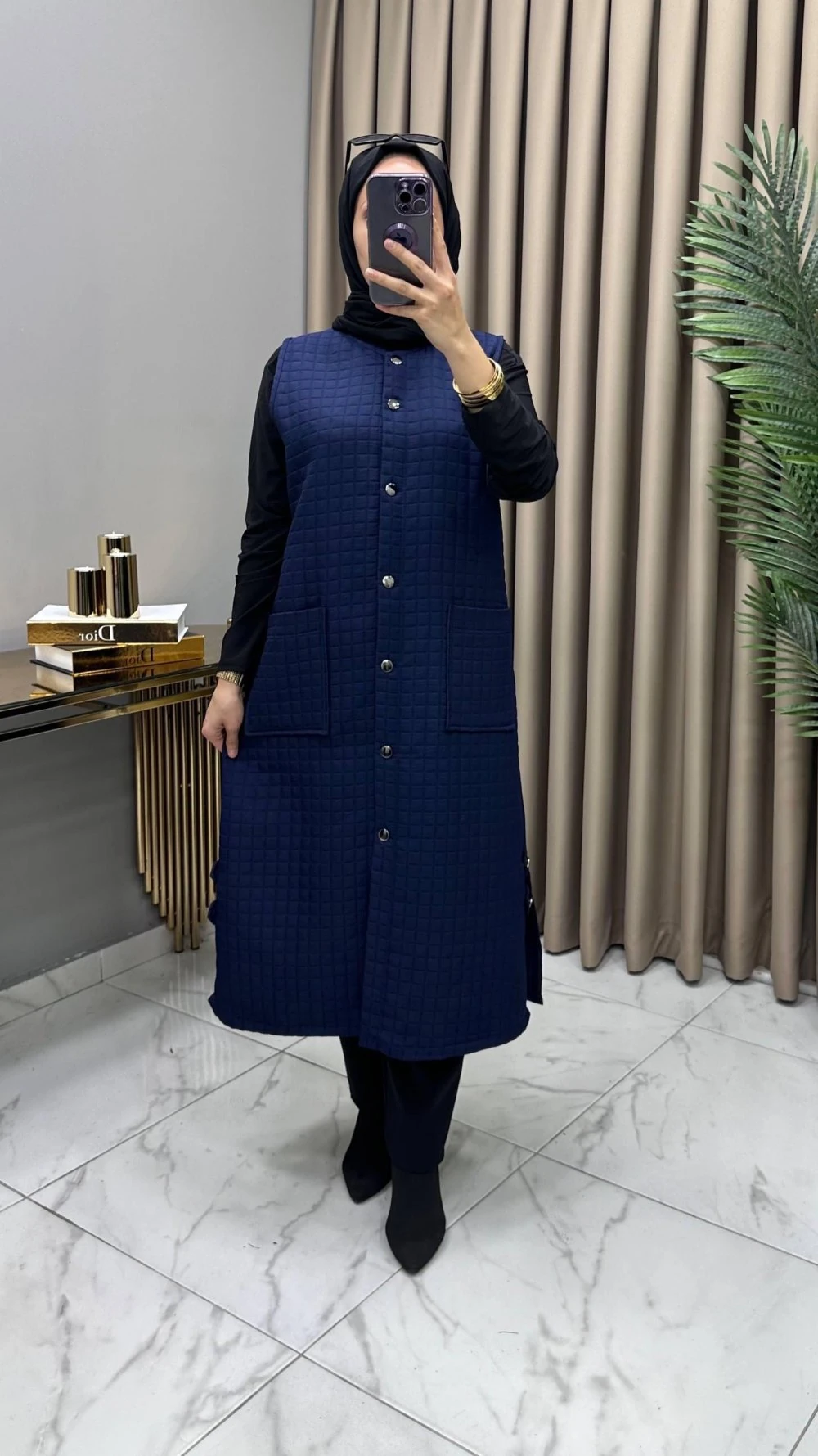 Nida Kapitone Yelek Lacivert