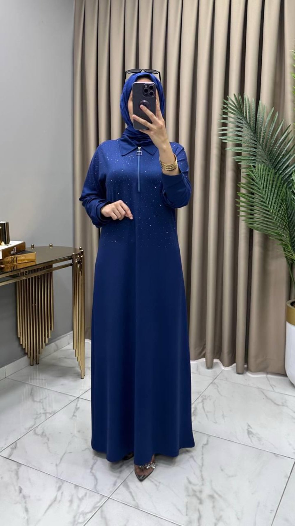 Lale Abiye Elbise İndigo