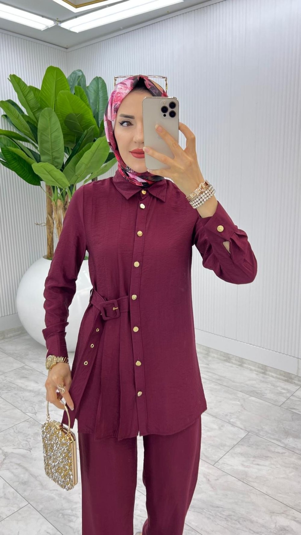 Bordo Premium Vildan Takım Tesettür Giyim