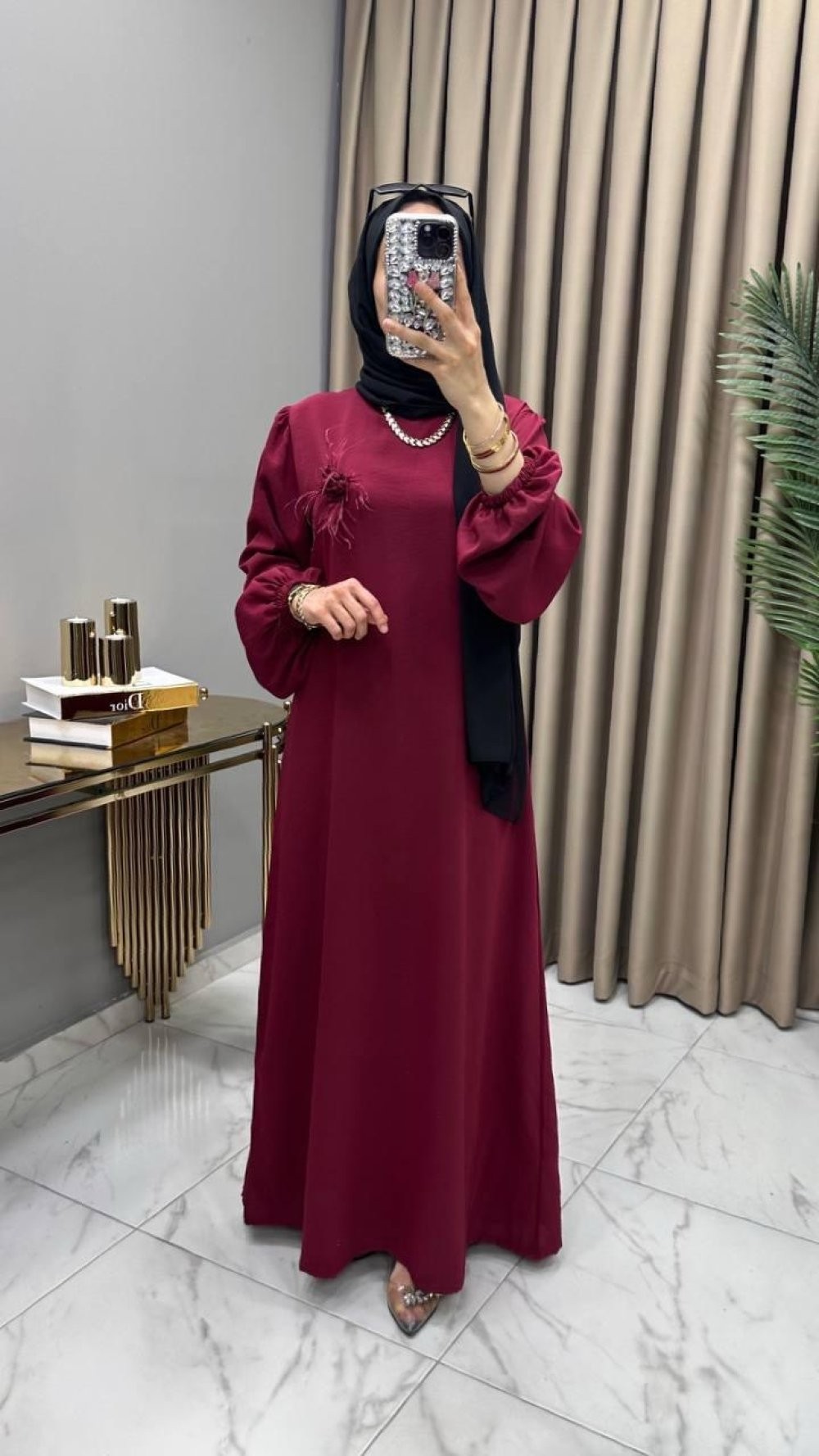 Mila Elbise Bordo