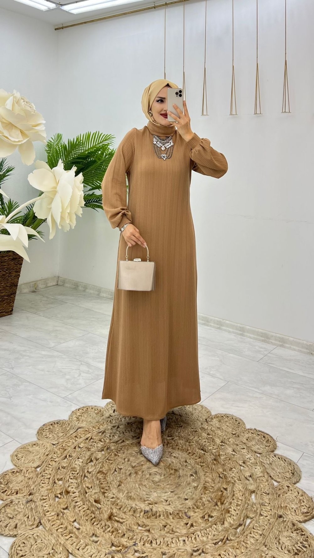 Camel Banu Elbise Tesettür Giyim 
