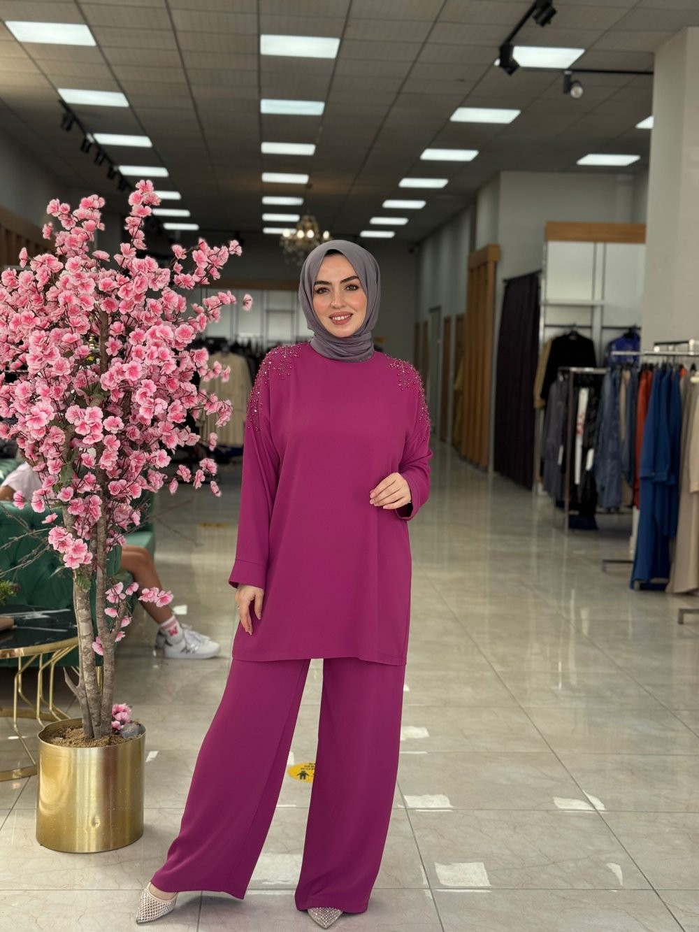 Yaprak Panolon Takım-Fuşya