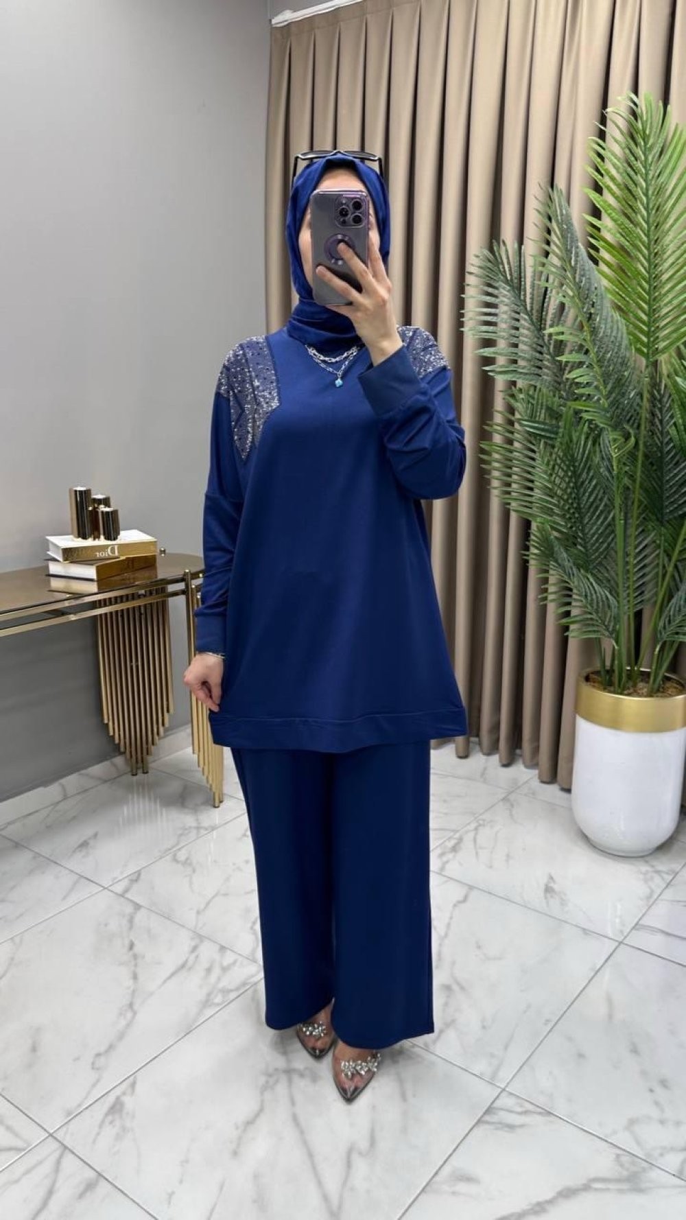 Gizem Taşlı Takım İndigo