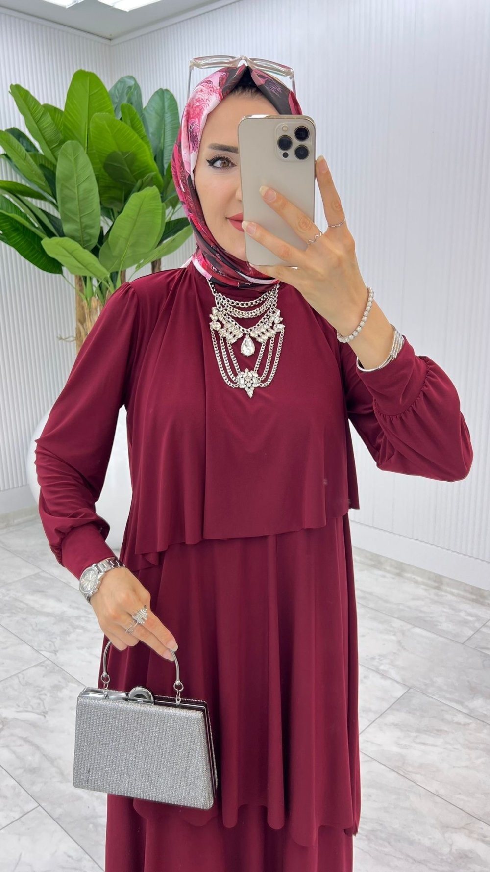 Mürdüm Premium Diva Elbise Tesettür Giyim