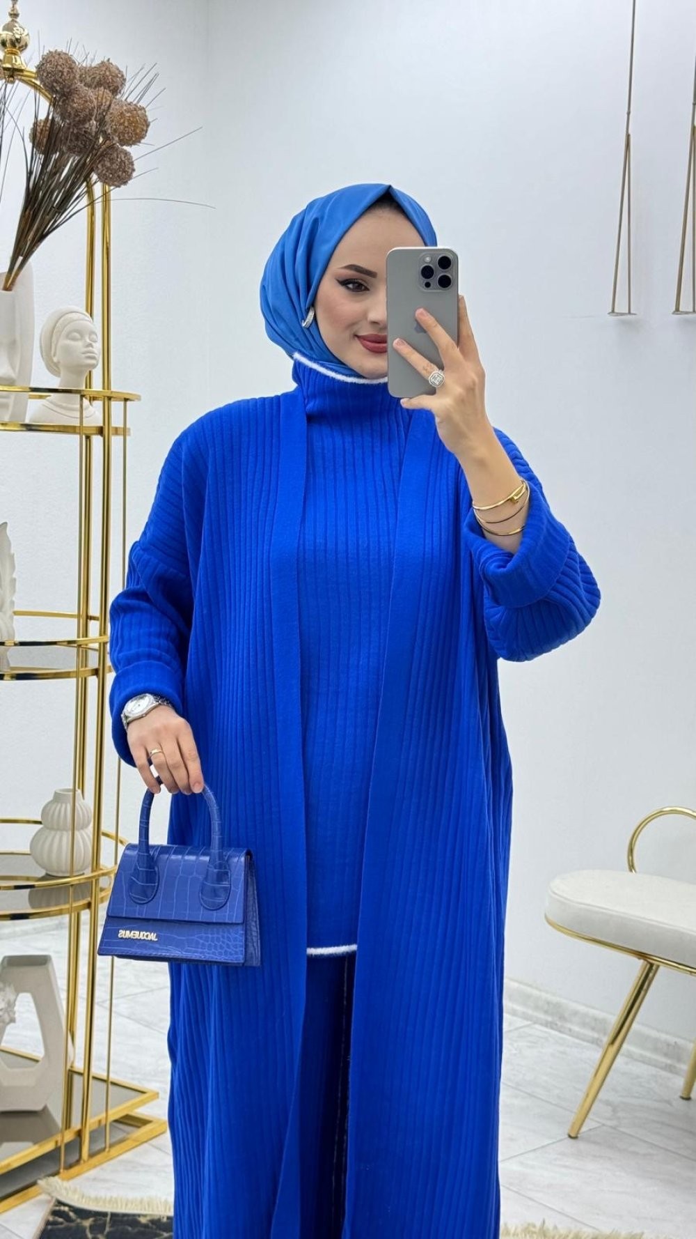 Saks Mavera Triko Takım Tesettür Giyim