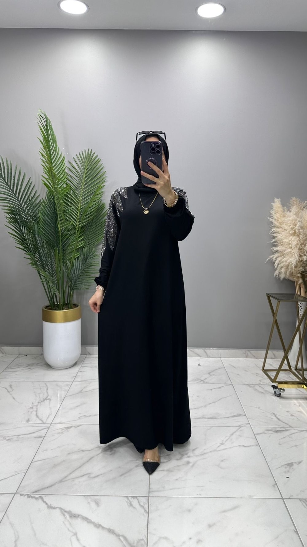 Nilda Abiye Elbise Siyah 