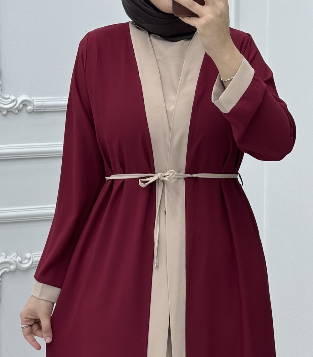 Leydi Elbise Takım Bordo