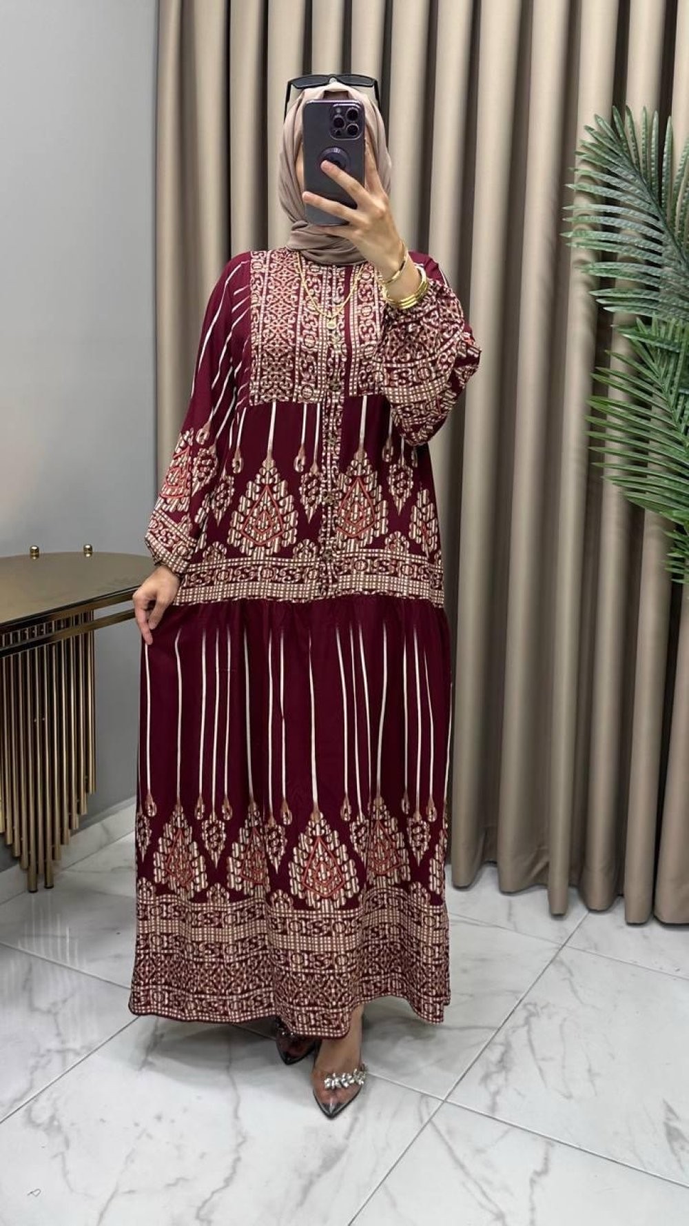Göksel Elbise Bordo 