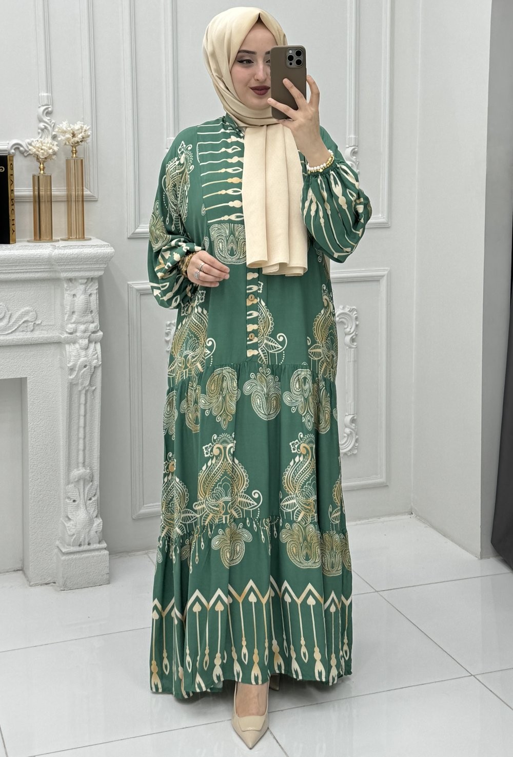 Nilüfer Elbise Yeşil