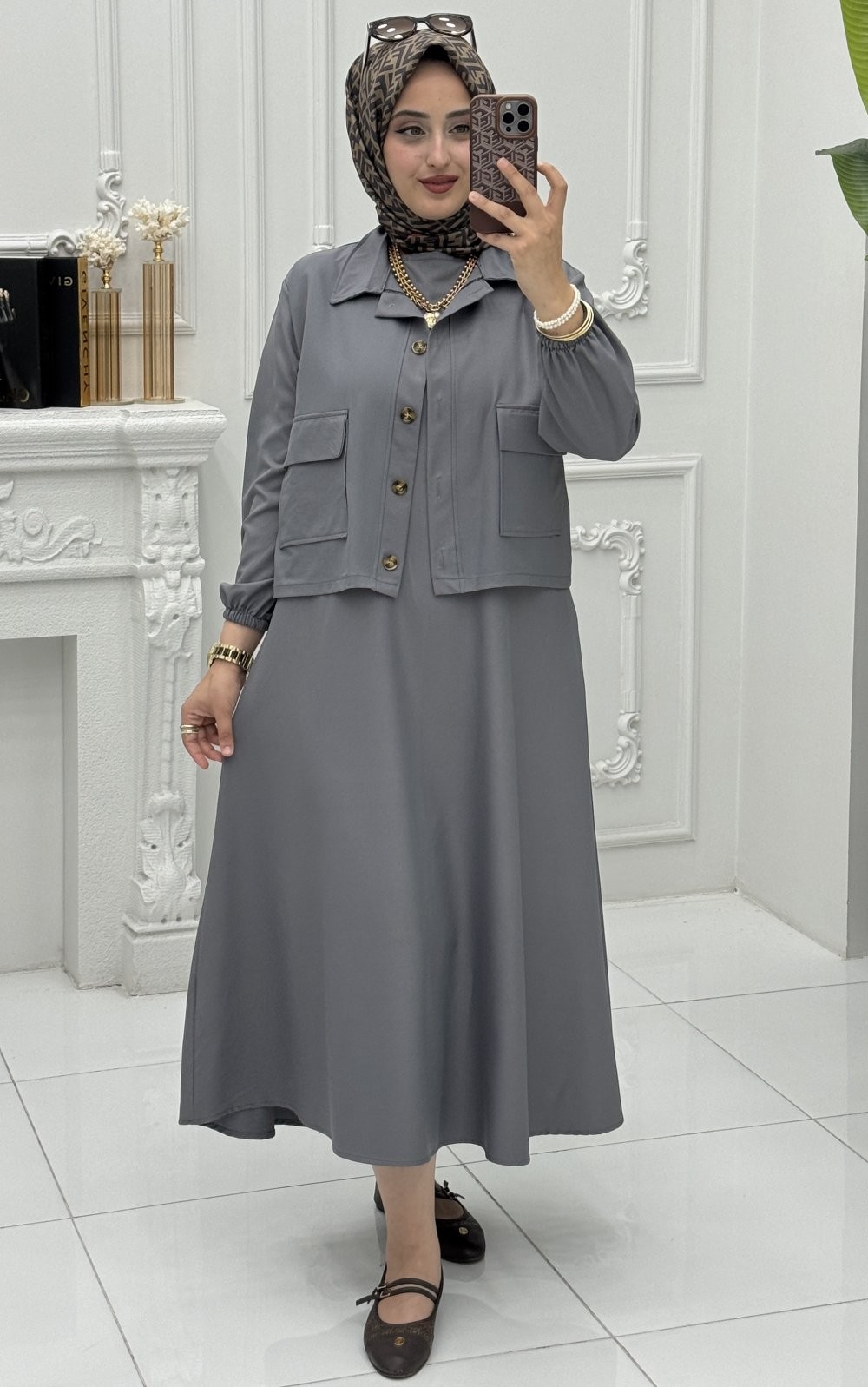 Eylül Elbise Gri