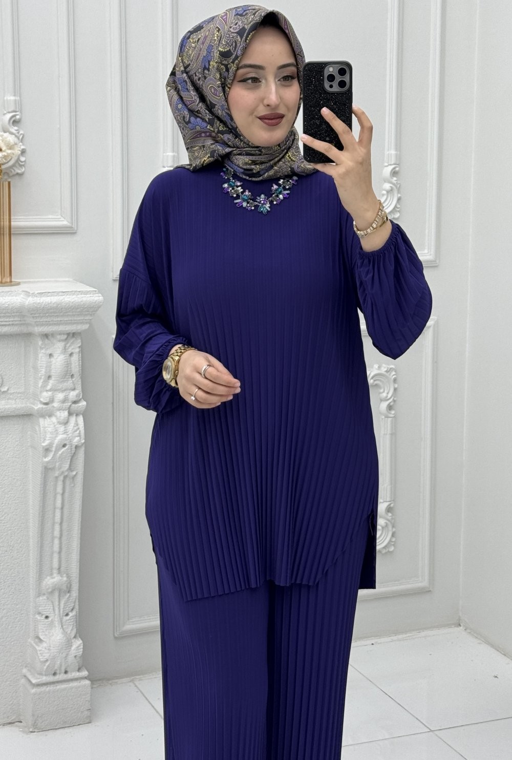 Twin Takım Koyu Mor