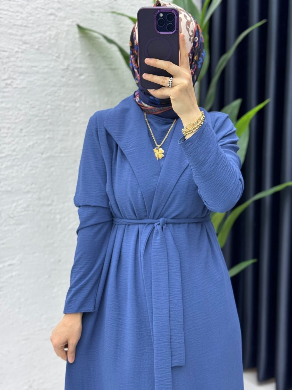 İndigo Premium Üçlü Helena Takım Tesettür Giyim