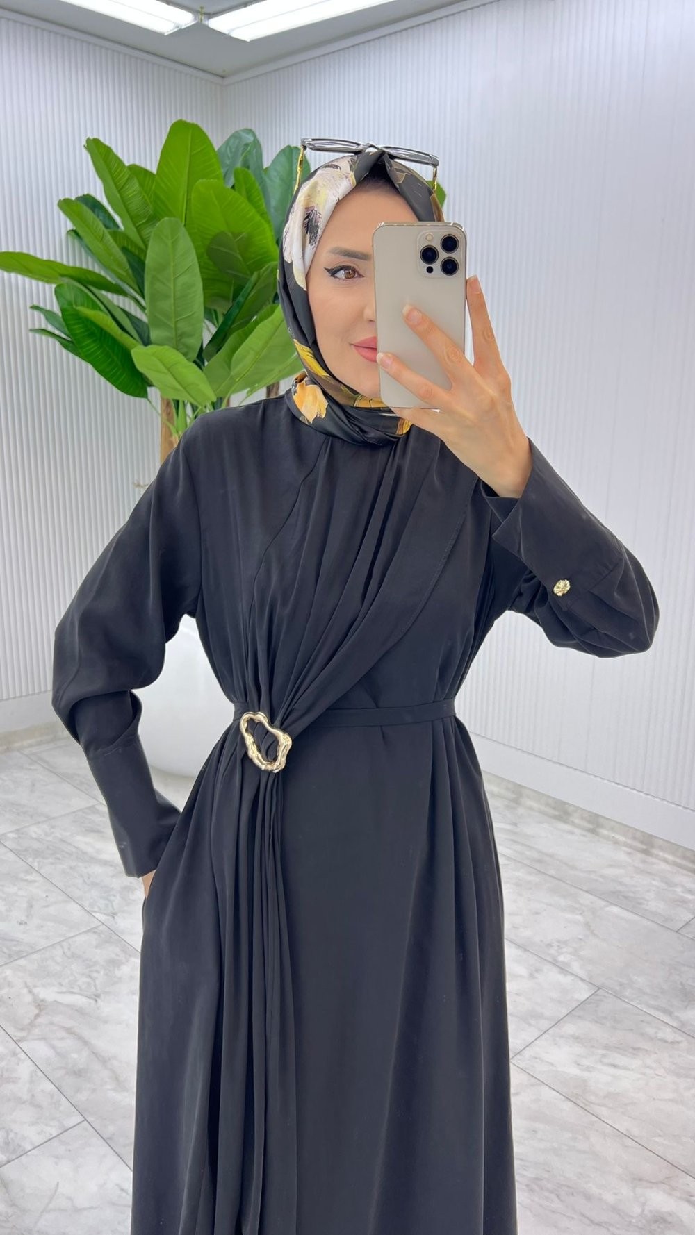 Siyah Premium Destan Elbise Tesettür Giyim