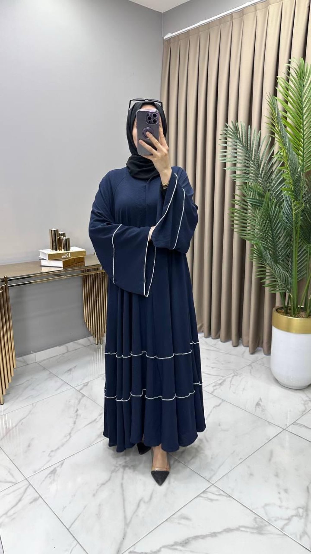 Abaya Ferace Lacivert 