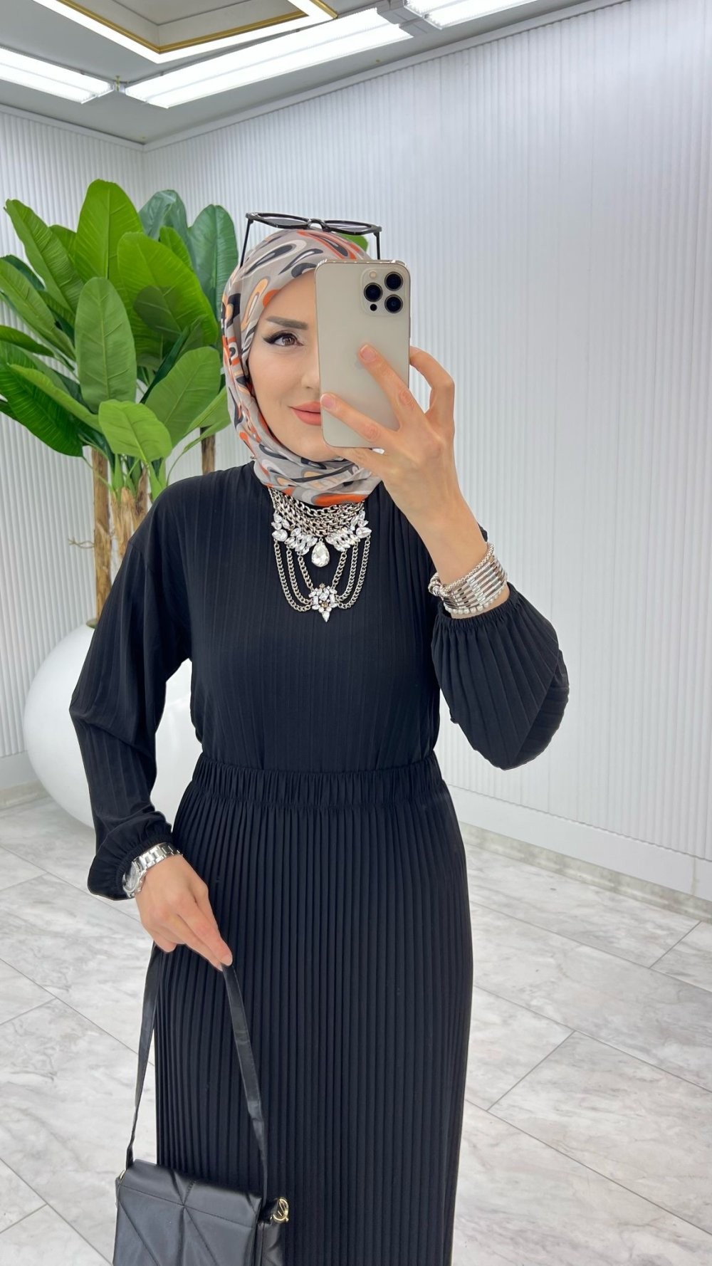 Siyah Müge Takım Tesettür Giyim