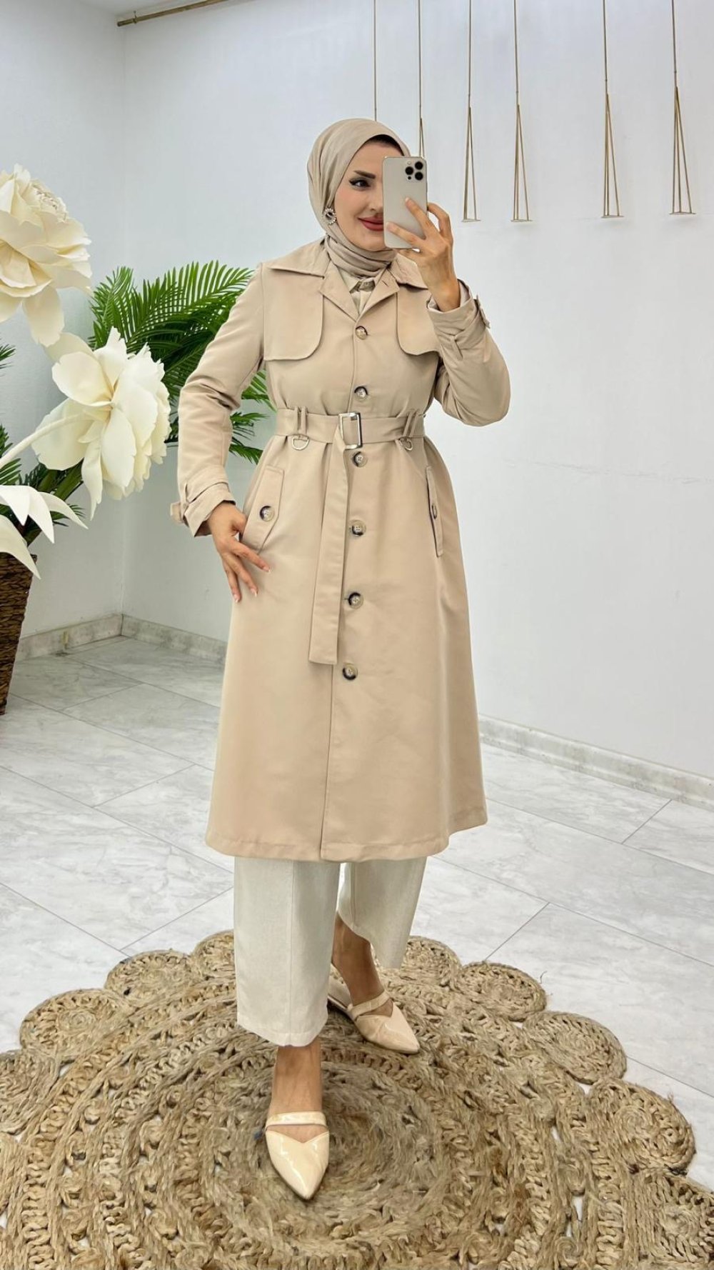 Taş Buğlem Trench Tesettür Giyim 