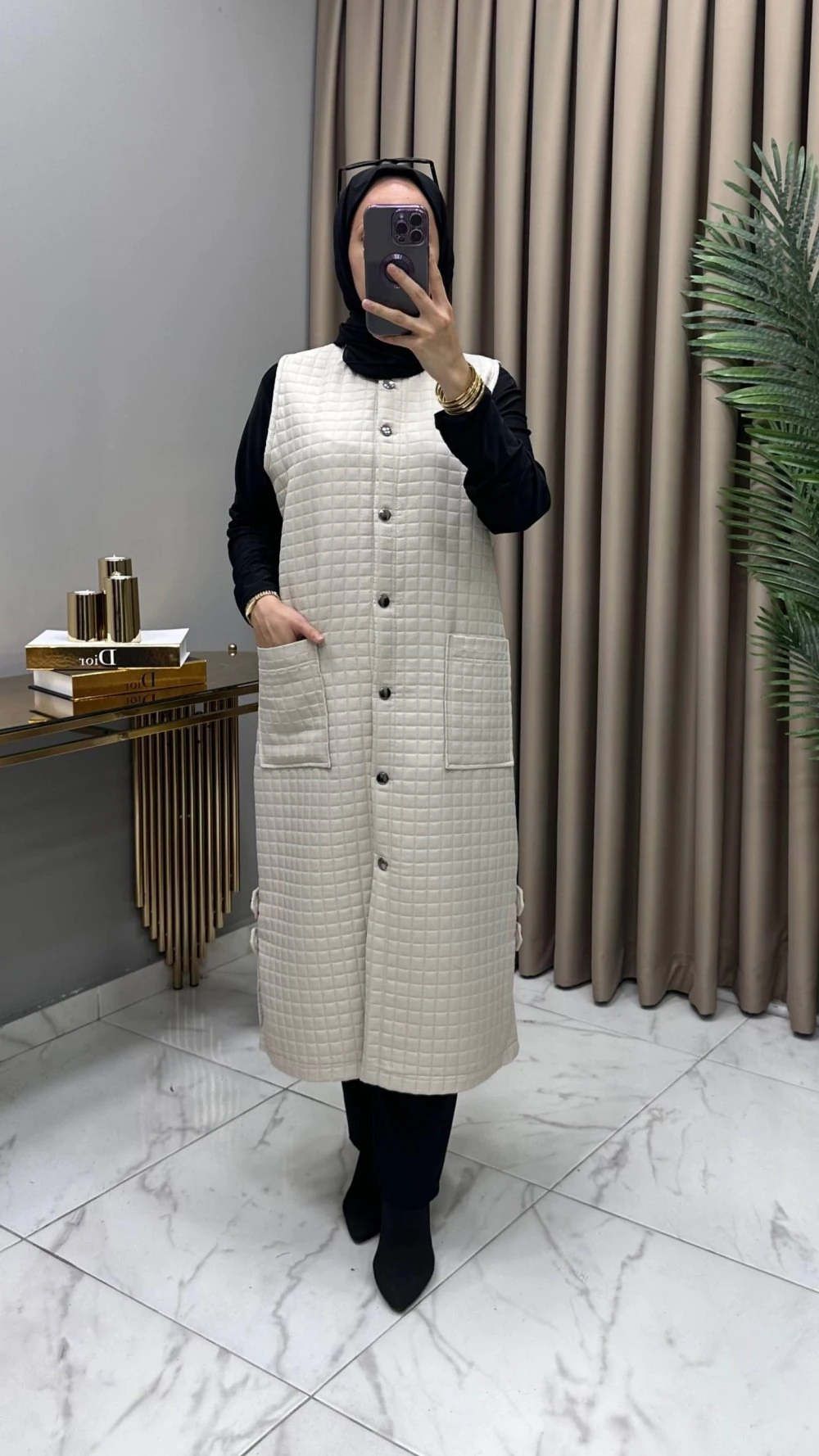 Nida Kapitone Yelek Taş