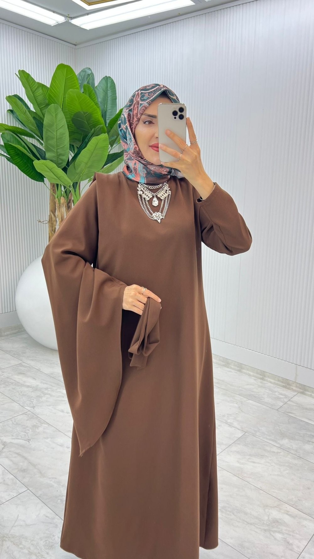 Kahve Premium Yağmur Elbise Tesettür Giyim