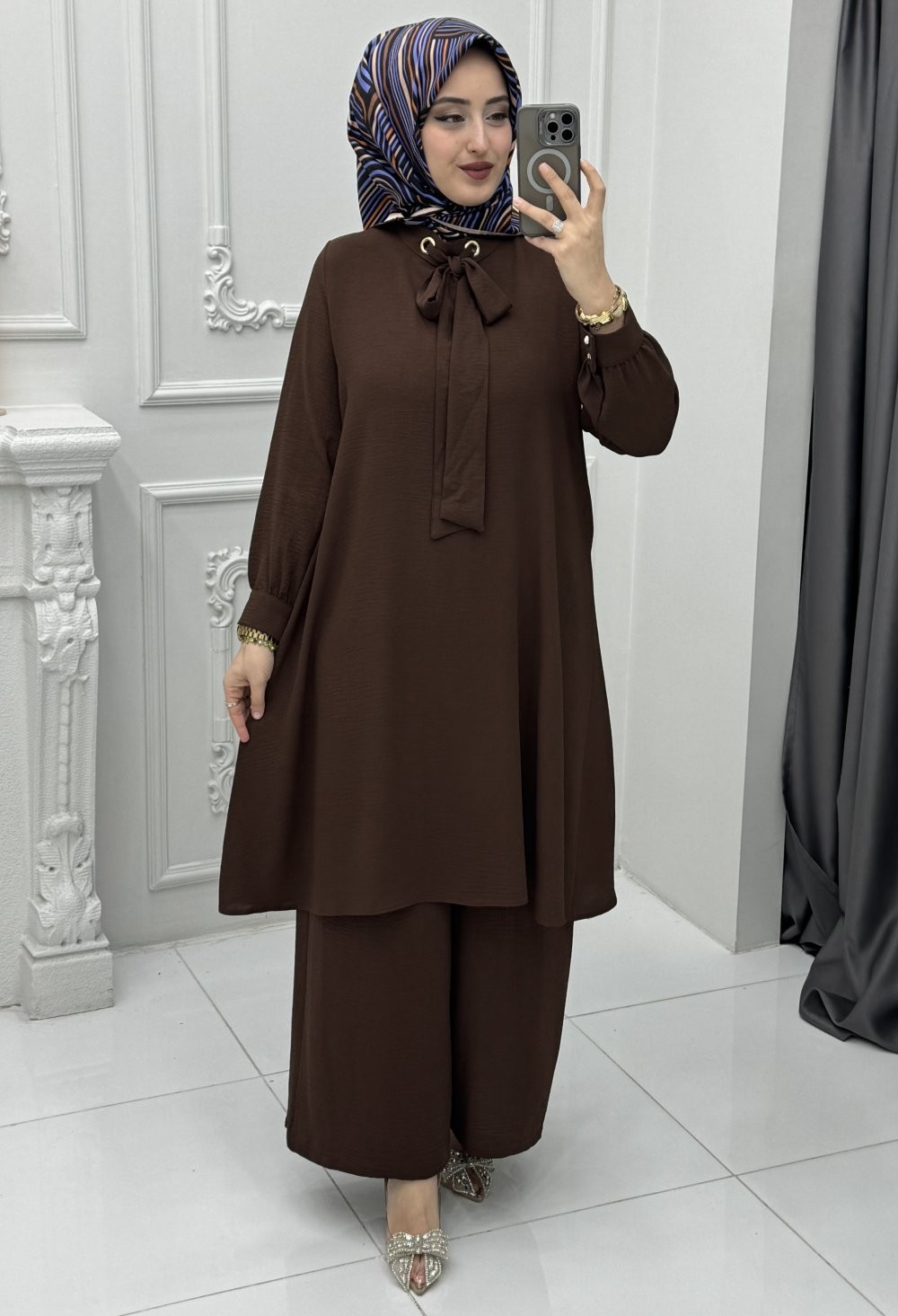 Elçin Takım Kahverengi