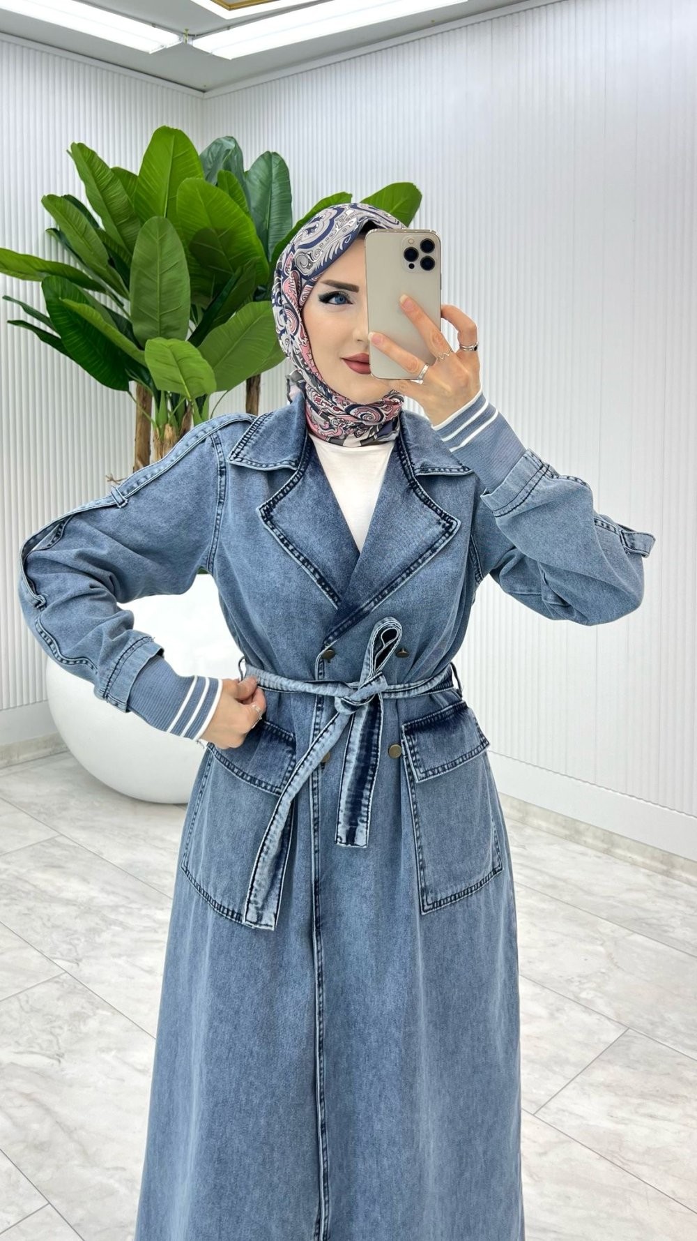 Mavi Premium Hançer Kot Kap Tesettür Giyim