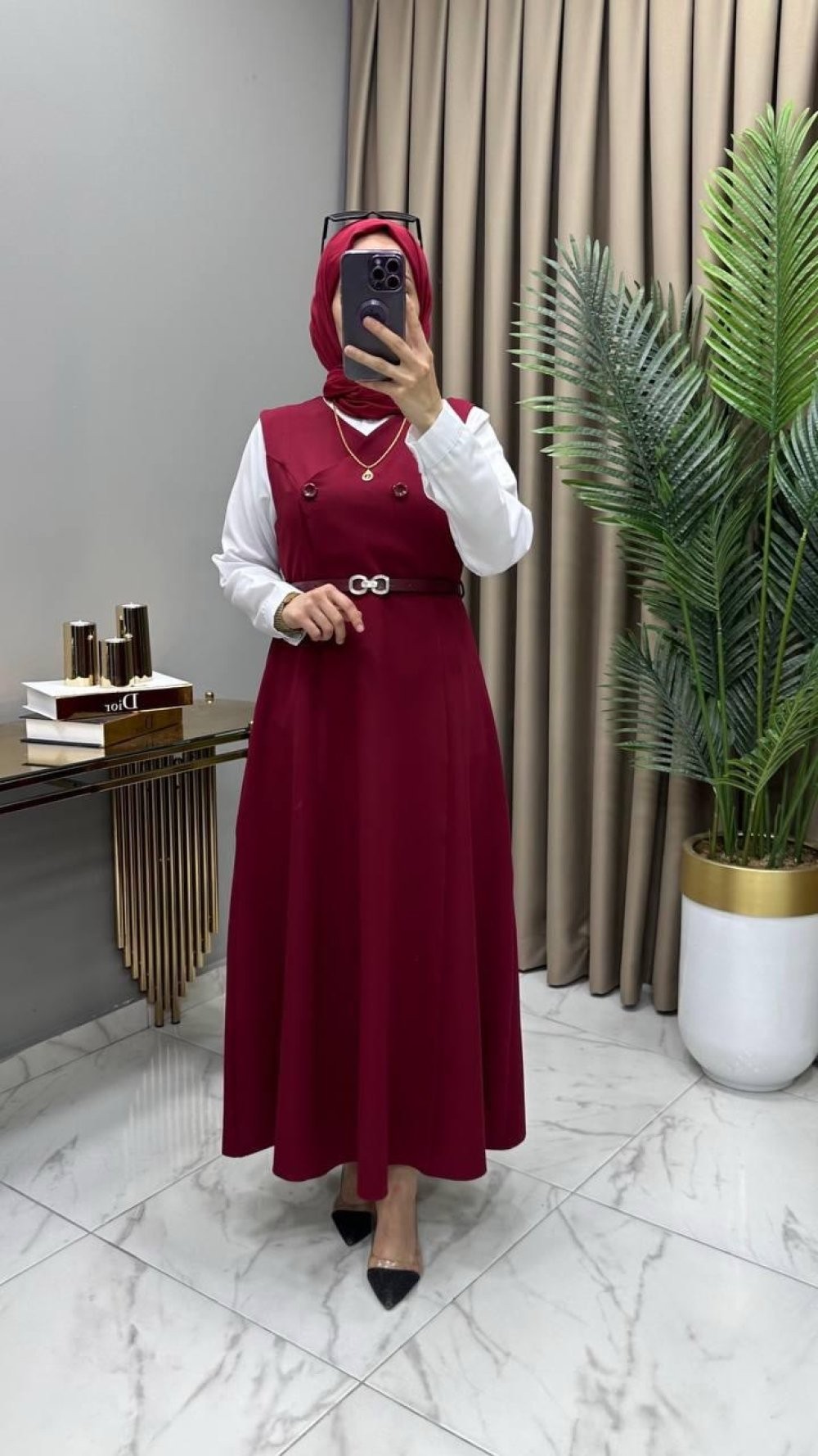 Kemerli Jile Bordo