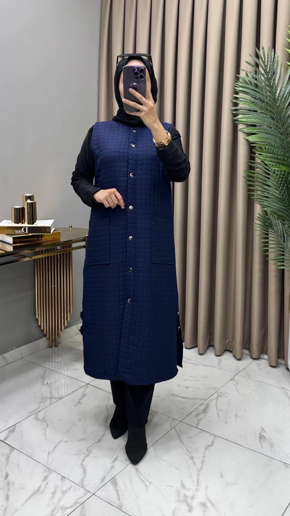 Nida Kapitone Yelek Lacivert