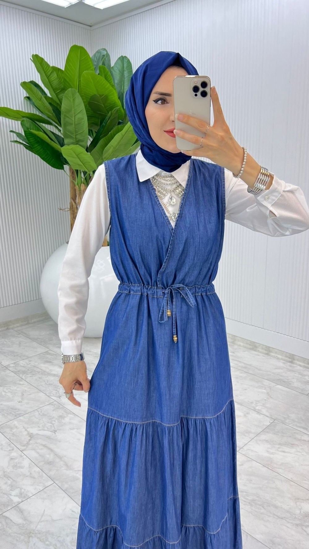 Lacivert Baha Kot Jile Tesettür Giyim
