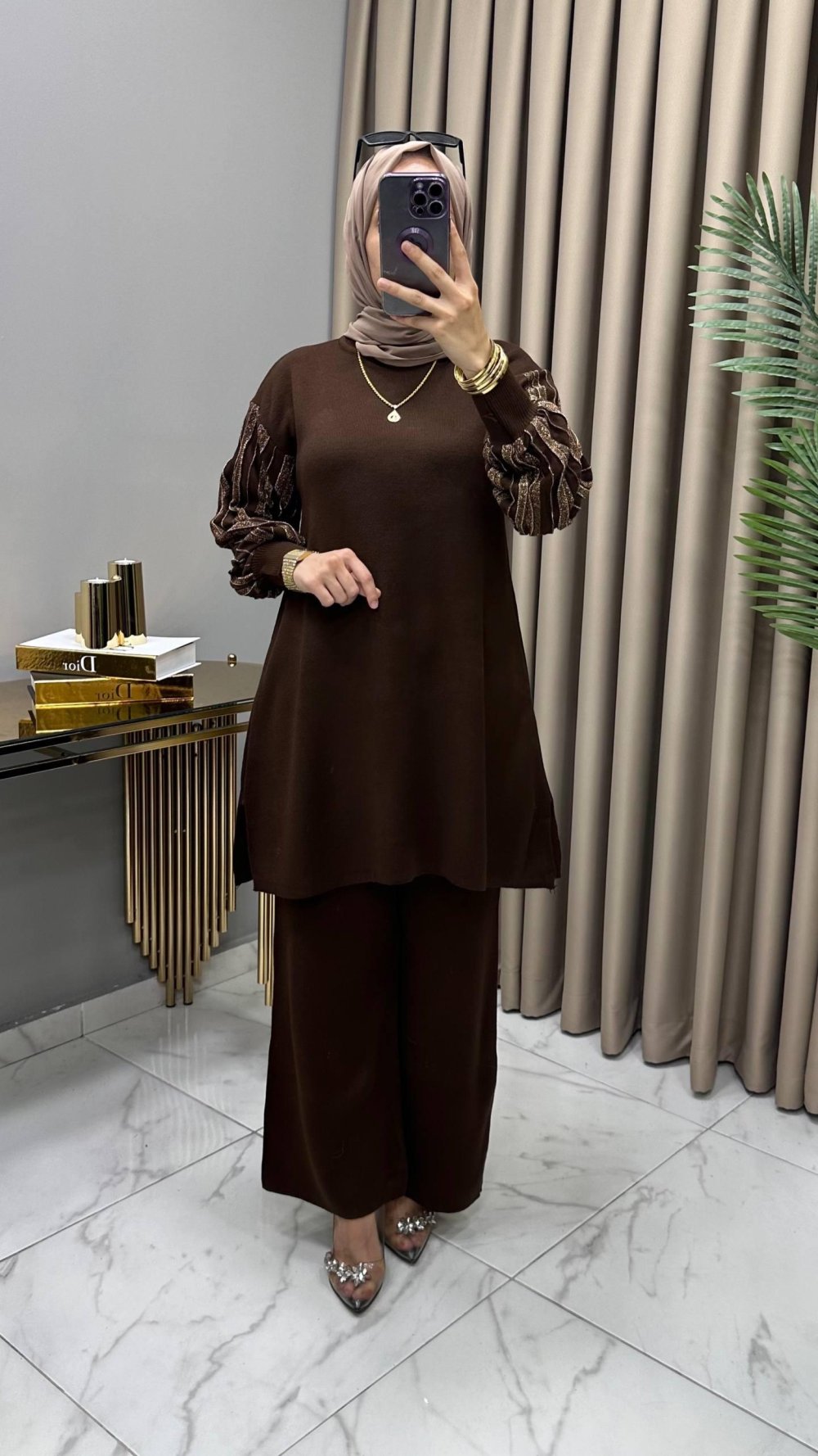 Müjgan Triko Takım Kahve