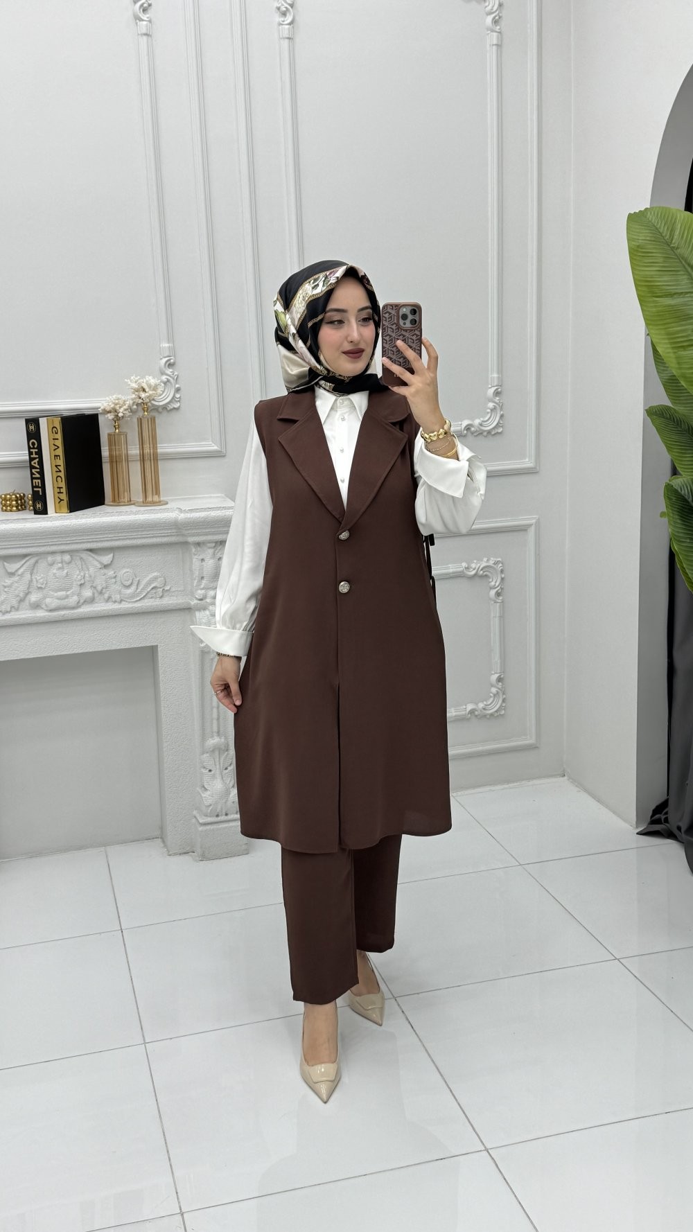 Sofia Yelek Takım Acı Kahve