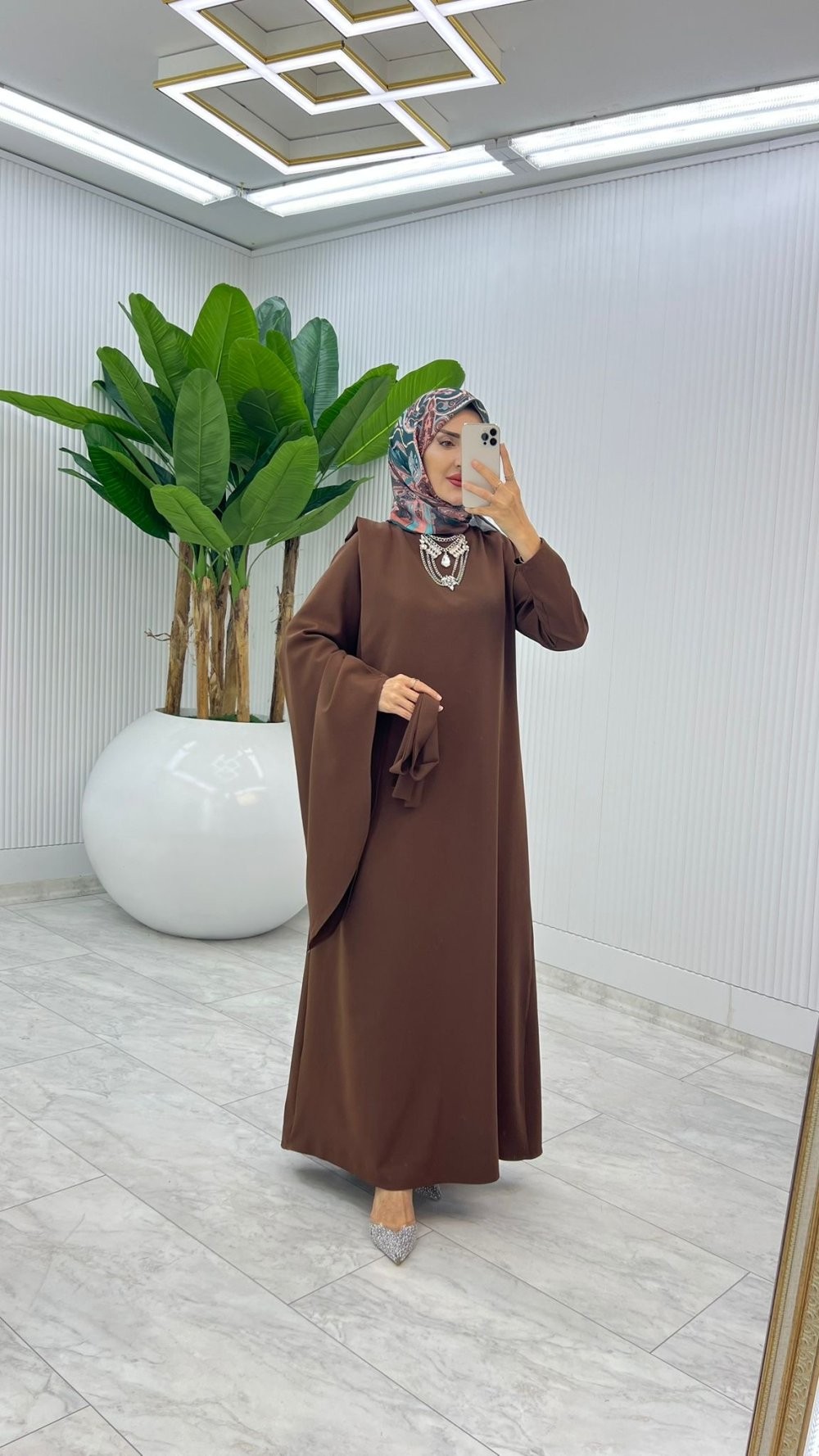 Kahve Premium Yağmur Elbise Tesettür Giyim