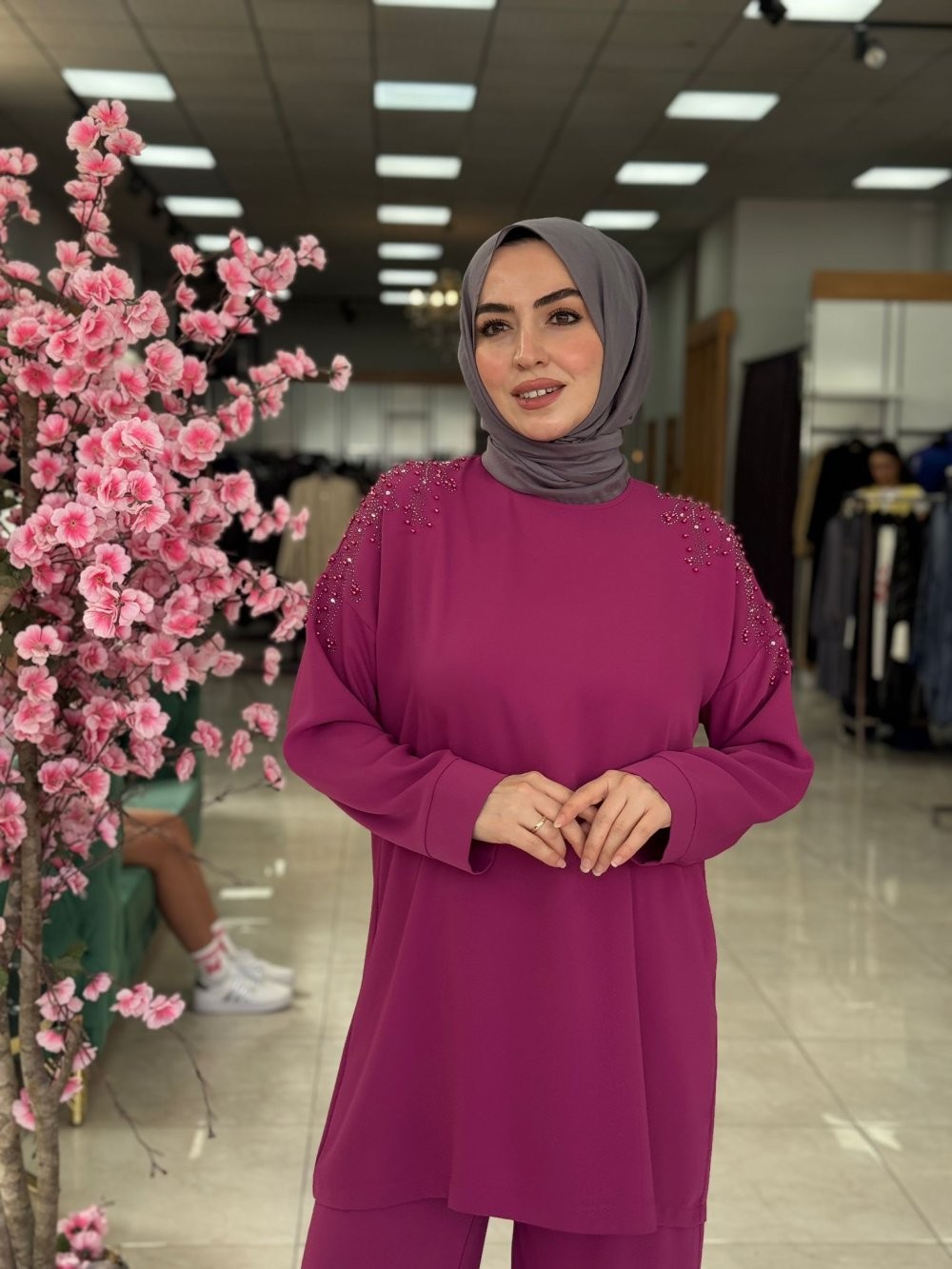 Yaprak Panolon Takım-Fuşya