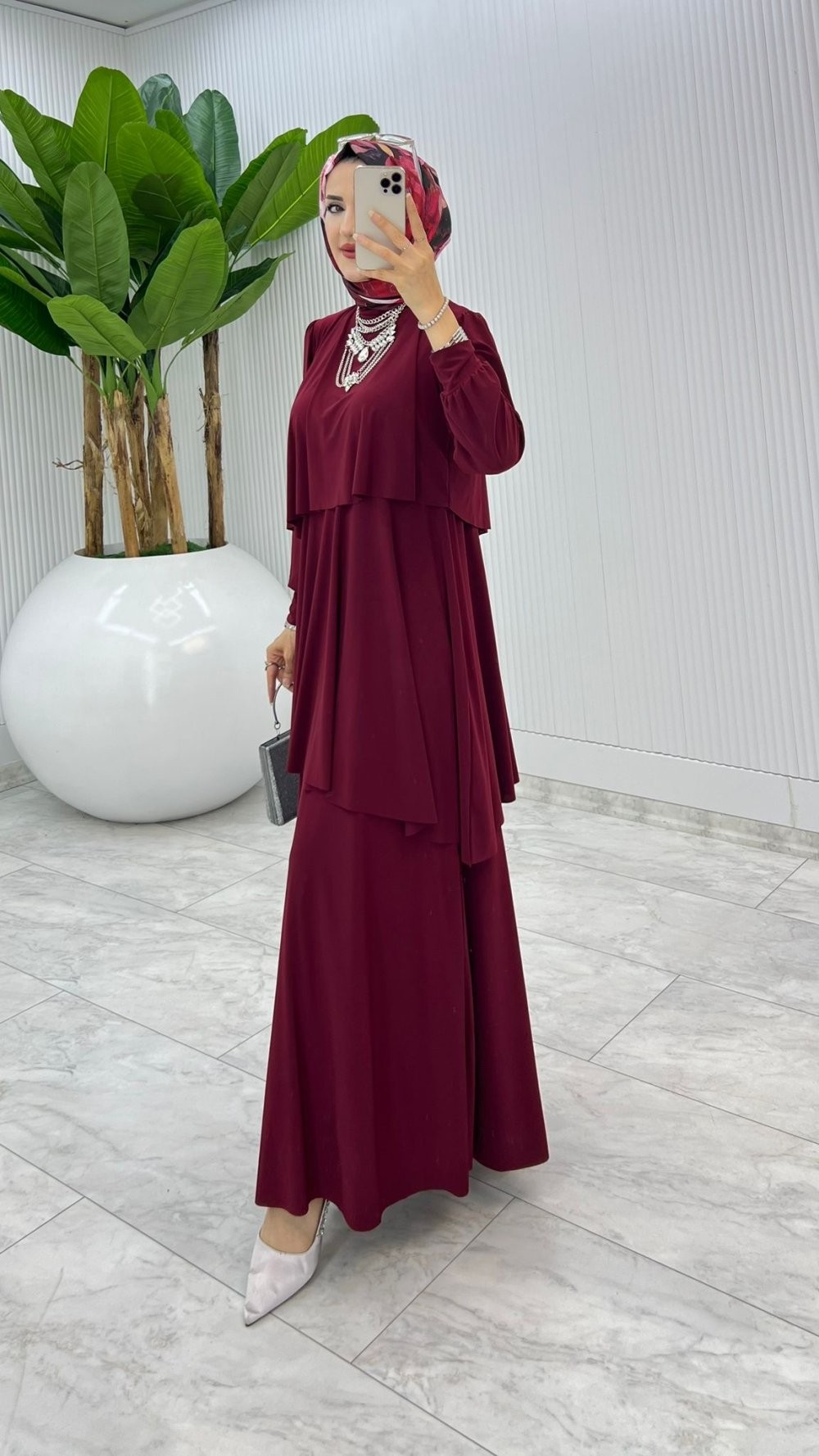 Mürdüm Premium Diva Elbise Tesettür Giyim