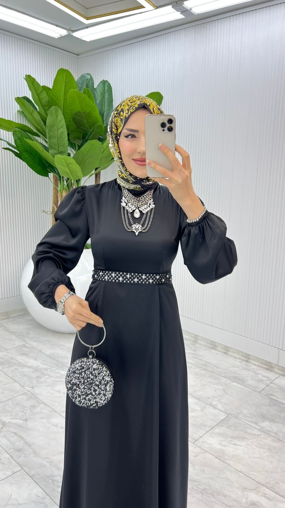 Siyah Mia Elbise Tesettür Giyim