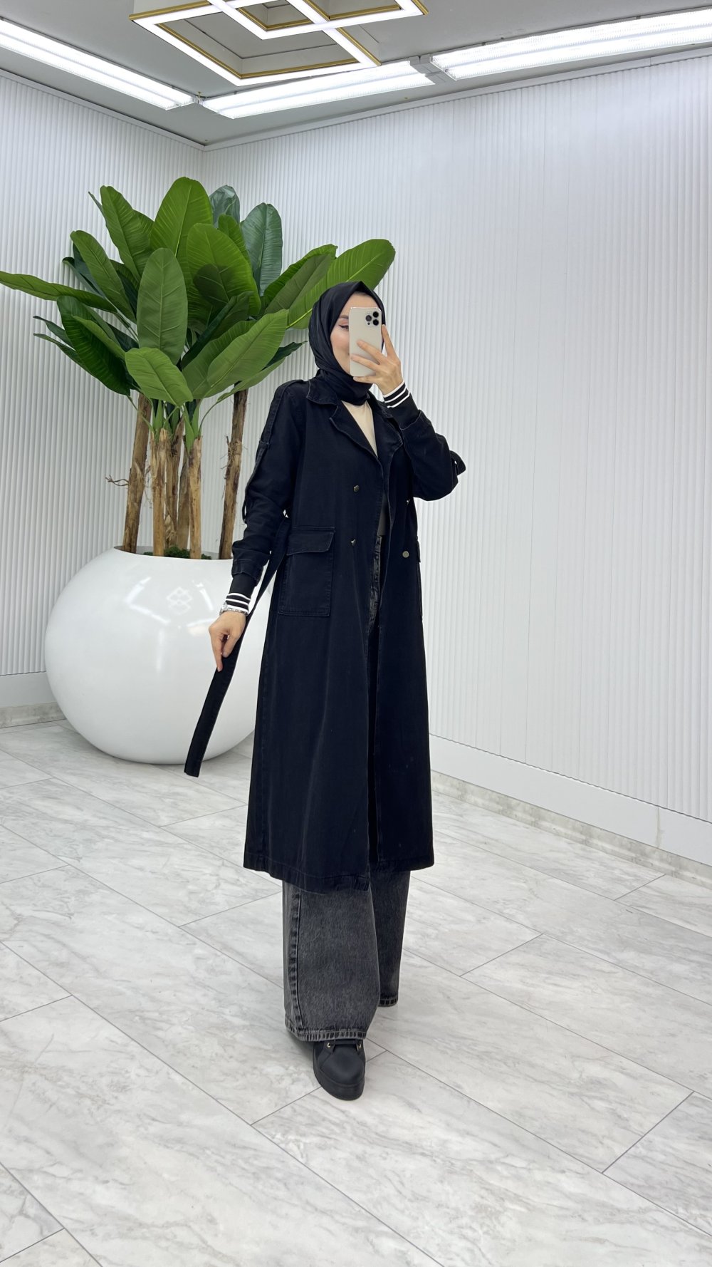 Siyah Premium Hançer Kot Kap Tesettür Giyim 