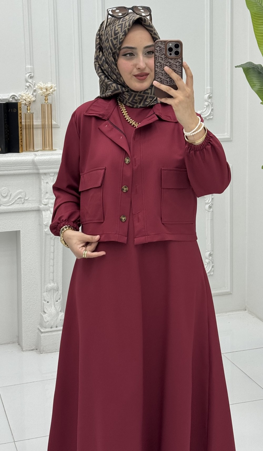 Eylül Elbise Bordo