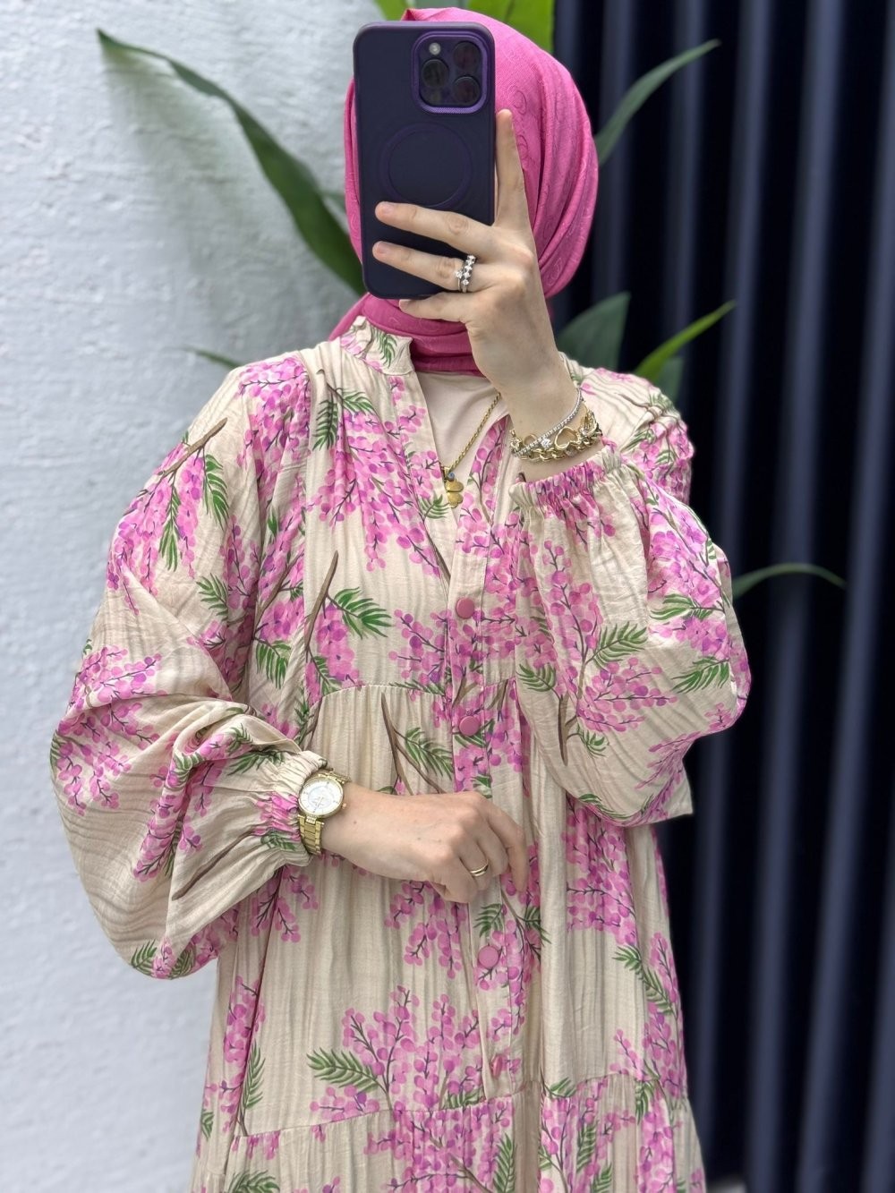 Pembe Dilşah Elbise Tesettür Giyim