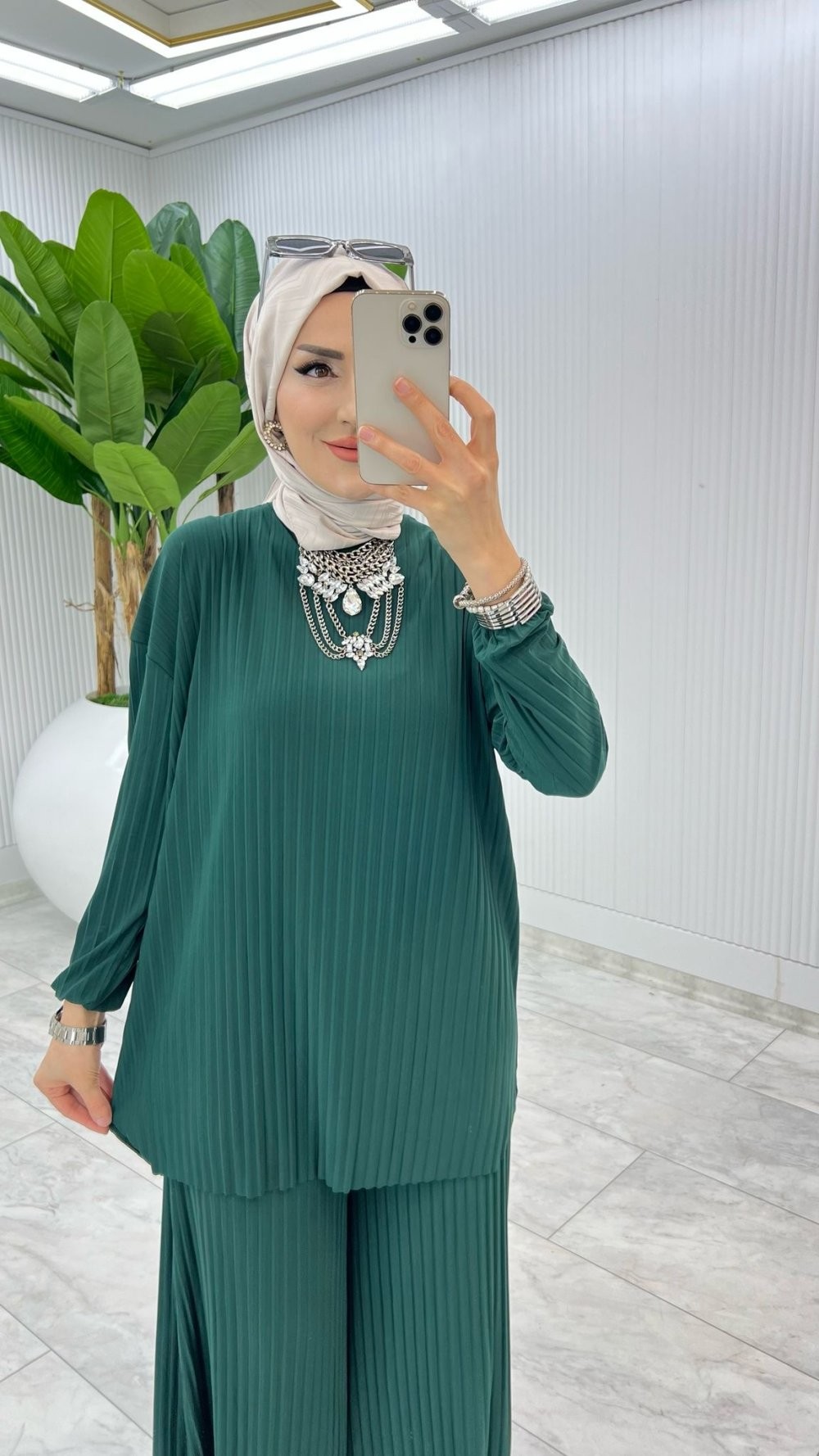 Zümrüt  Bilge Pantolon Takım Tesettür Giyim
