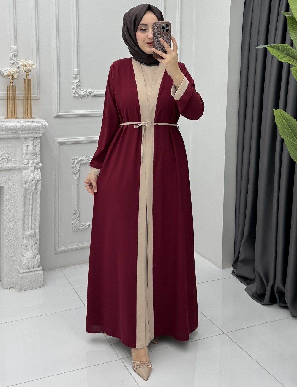 Leydi Elbise Takım Bordo