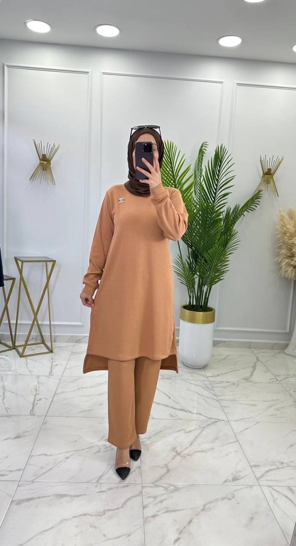 Broş Takım Vizon Pantolon Tunik 