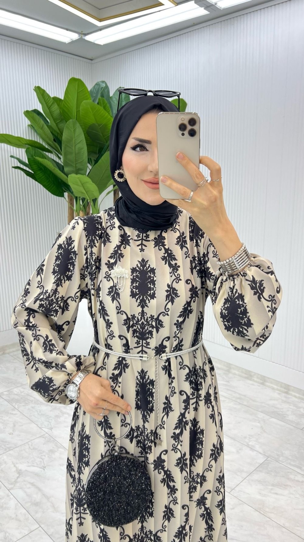 Siyah Nuran Elbise Tesettür Giyim