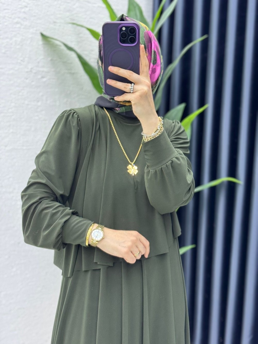 Haki Premium Sultan Elbise Tesettür Giyim
