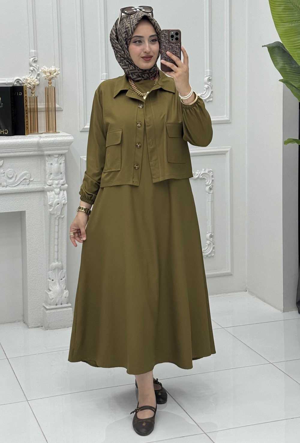 Eylül Elbise Yağ Yeşili