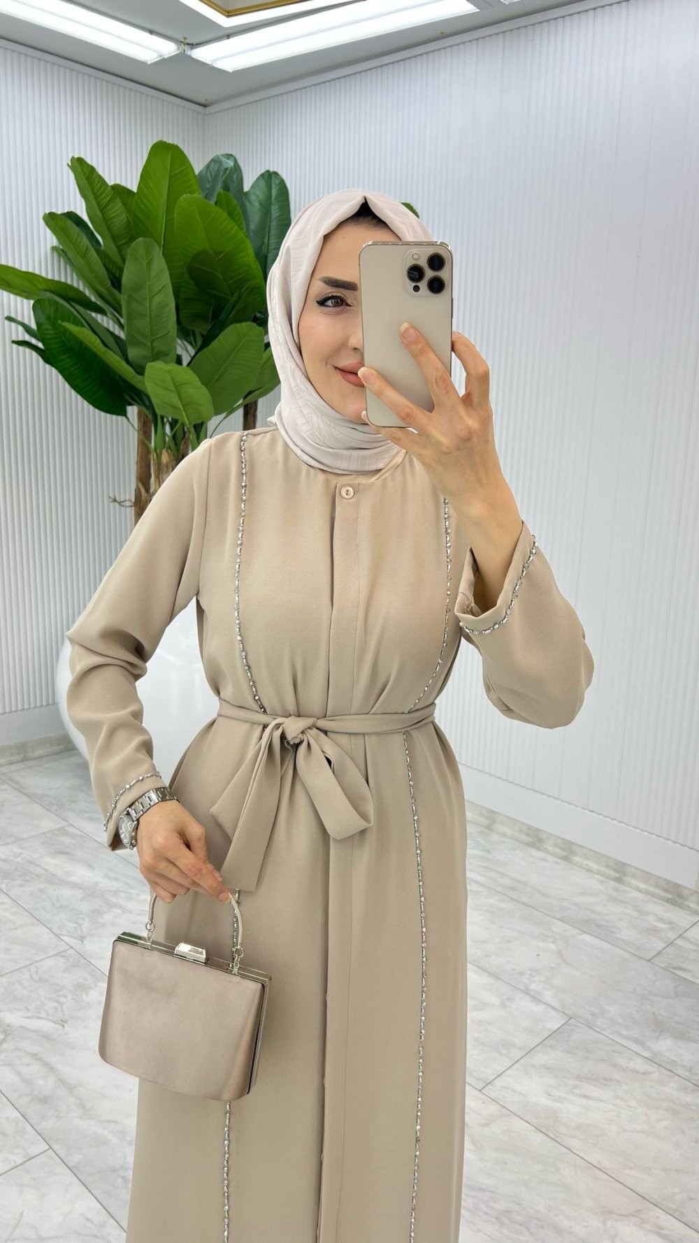 Taş Premium Eyşan Ferace Tesettür Giyim 