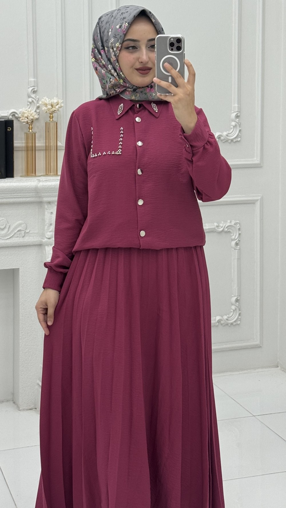 Hazal Etek Takım Bordo