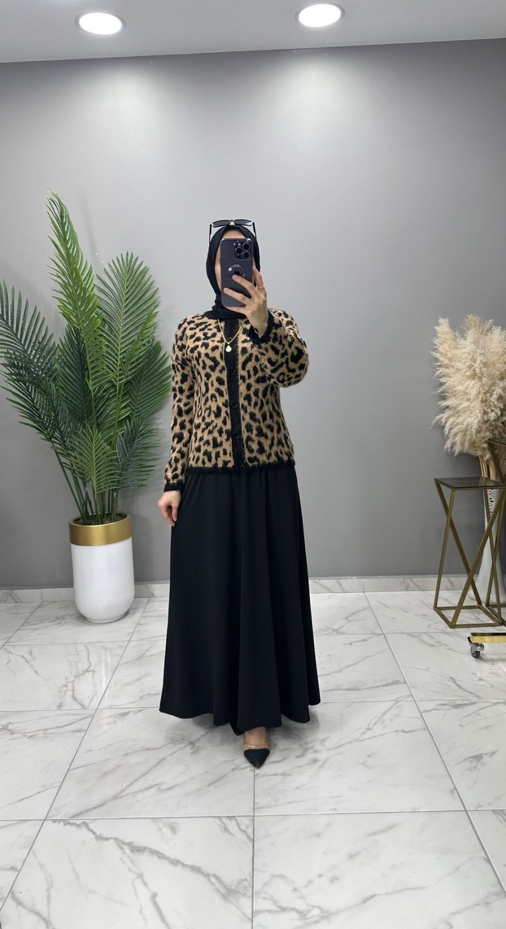 Yumoş Leopar Hırka 