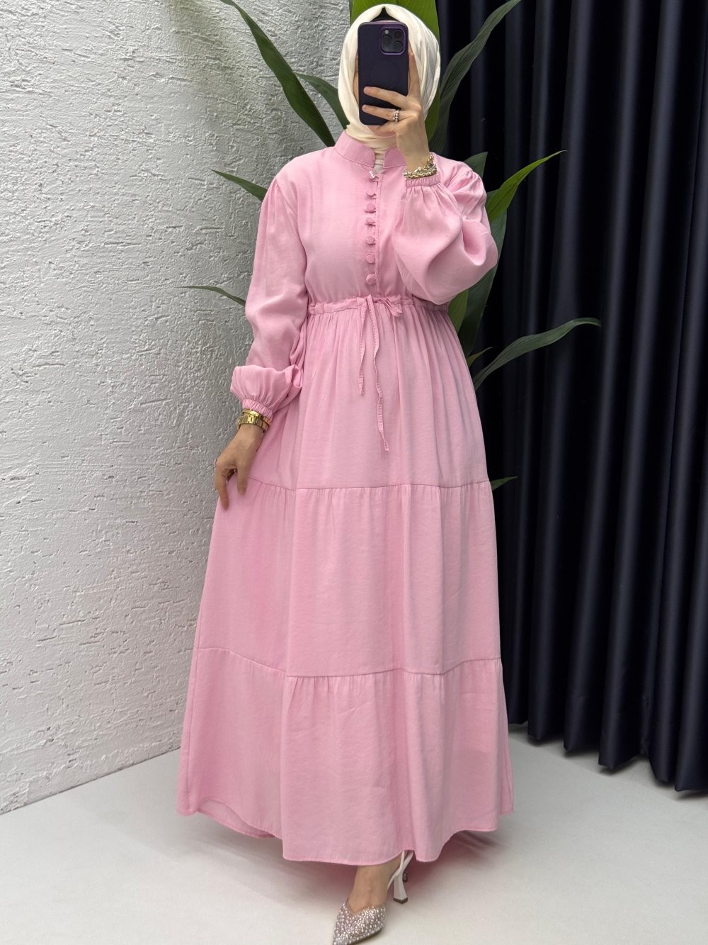 Pembe Handan Elbise Tesettür Giyim 