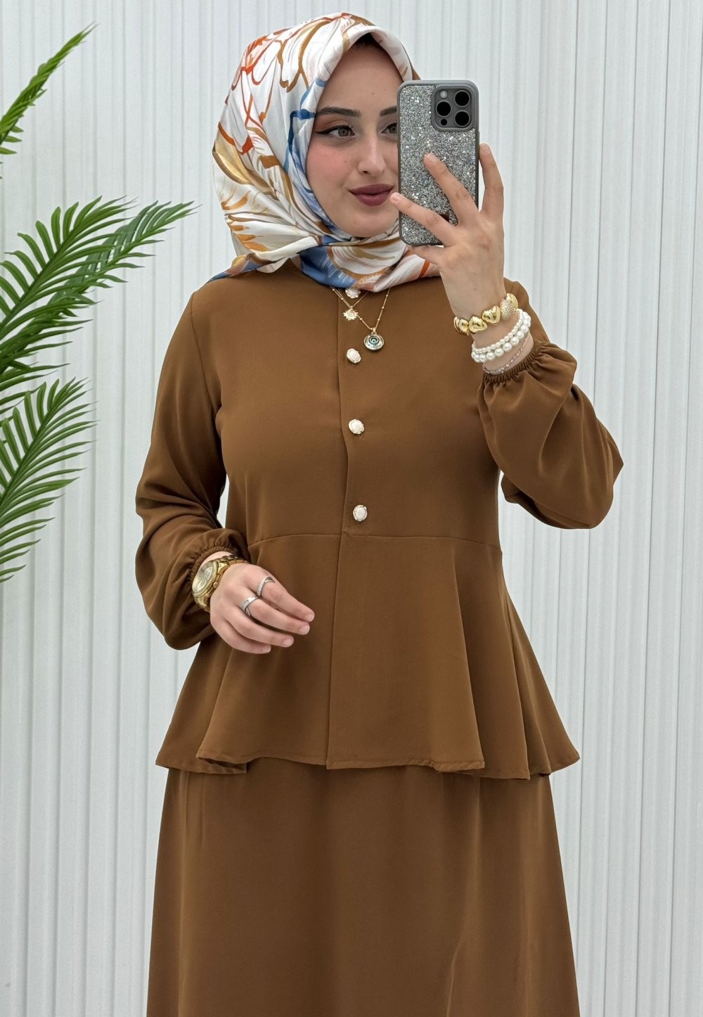 Naz Etek Takım Kahverengi