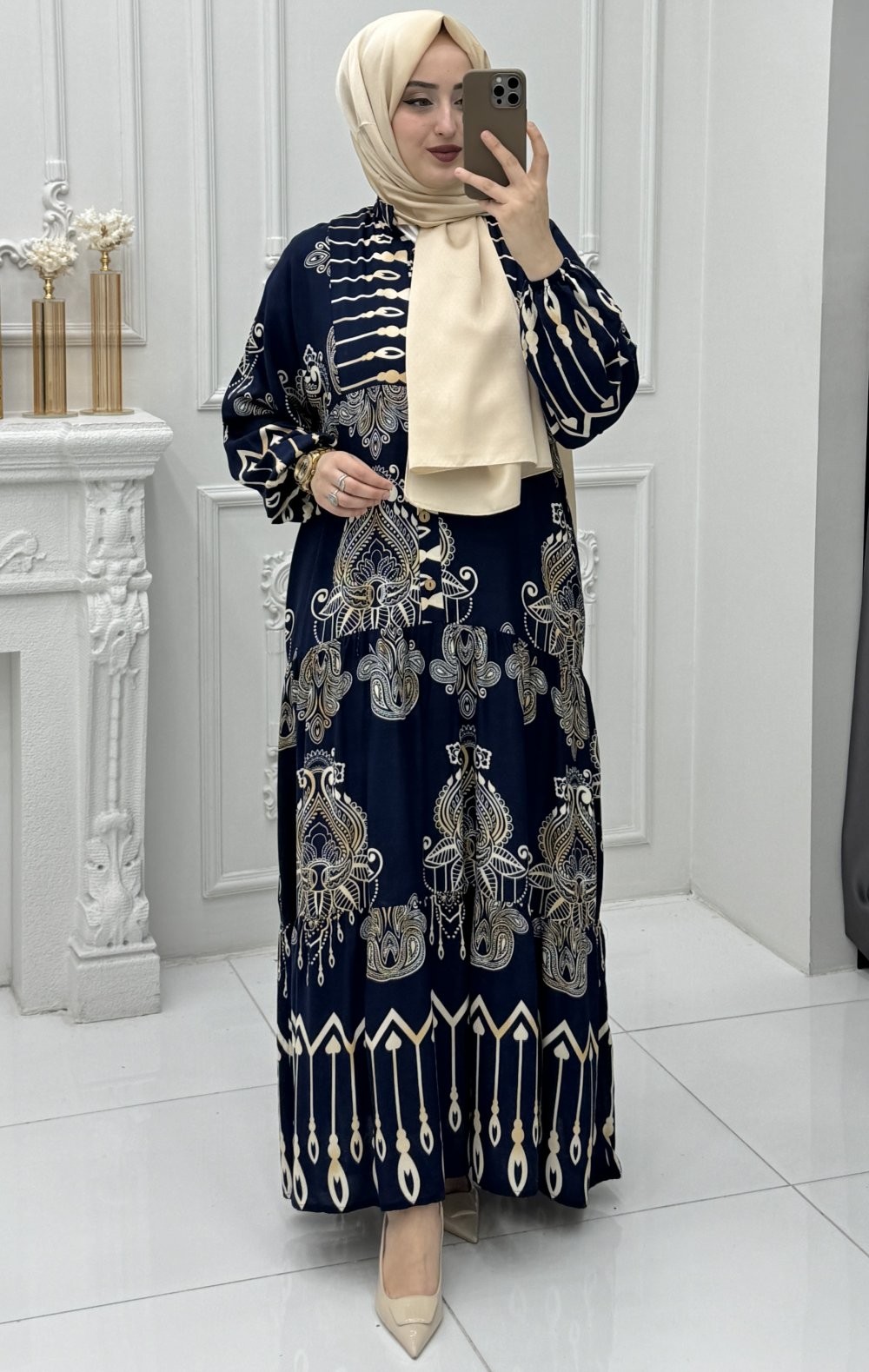 Nilüfer Elbise Lacivert